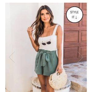 LINEN PAPERBAG SHORTS